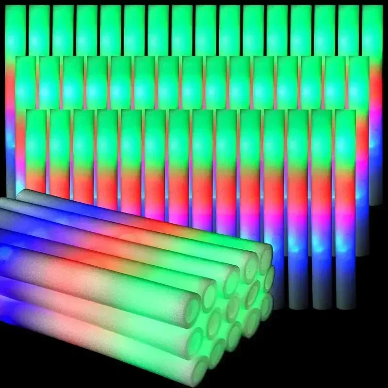Flashing Led Foam Sticks Party - 30개입 폼 글로우 스틱, 3가지 모드의