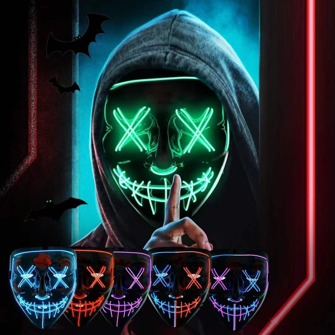 Led Purge Mask Halloween - 무선 네온 LED 퍼지 마스크 야광