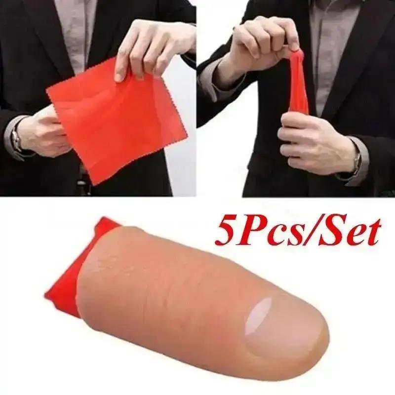 Thumb Tip Magic Trick Set - 5개/세트 핫 페이크 소프트 엄지손가락 팁