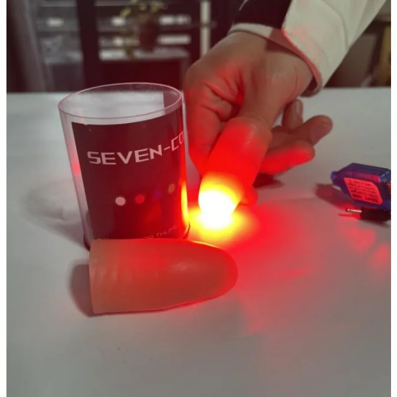 Thumb Tip Magic Trick Set - 7가지 색상 LED 라이트 엄지 마술