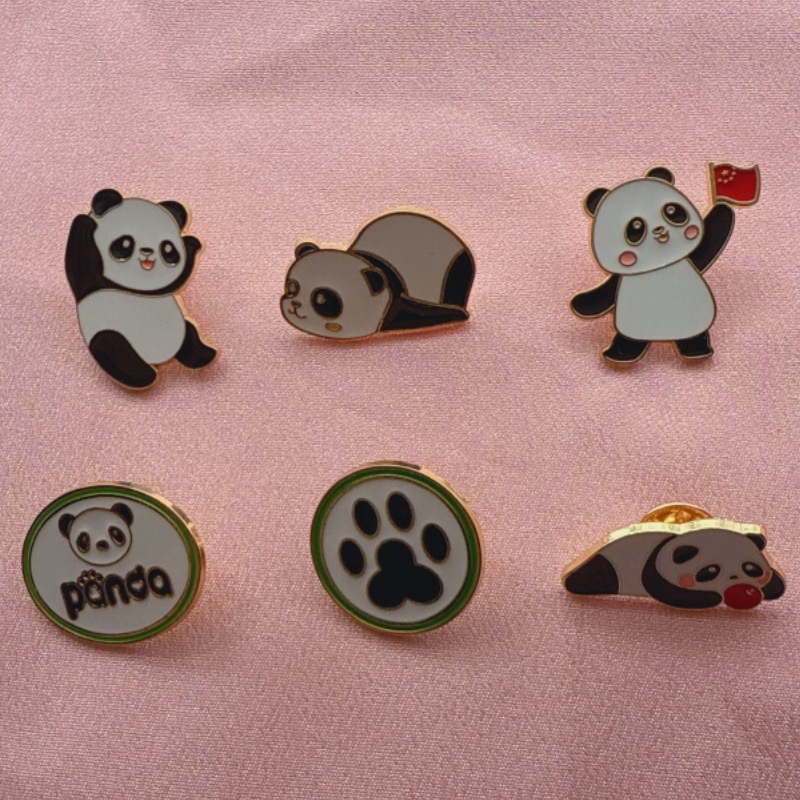 Party Supplies - 6pcs 만화 중국 팬더 배지 가을/겨울