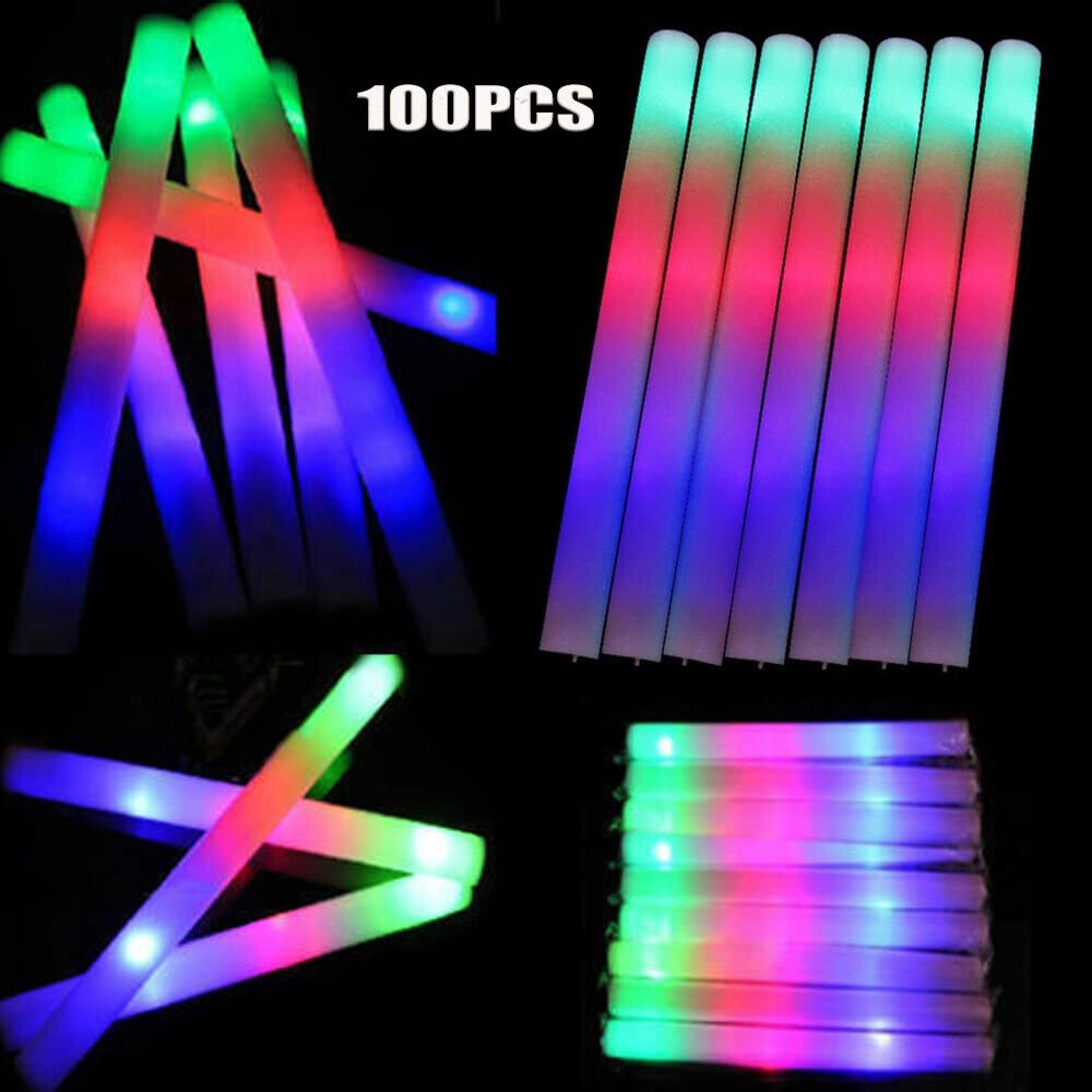 Flashing Led Foam Sticks Party - 글로우 스틱 대량 100개 LED 라이트업