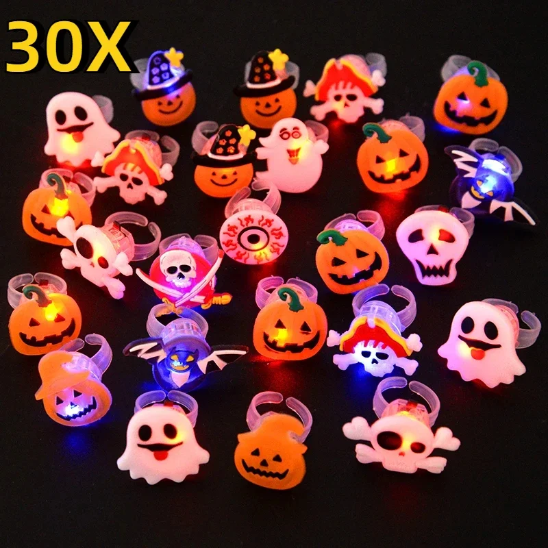 Glow In The Dark Party Glasses - 창의적인 할로윈 발광 반지, 귀여운 호박