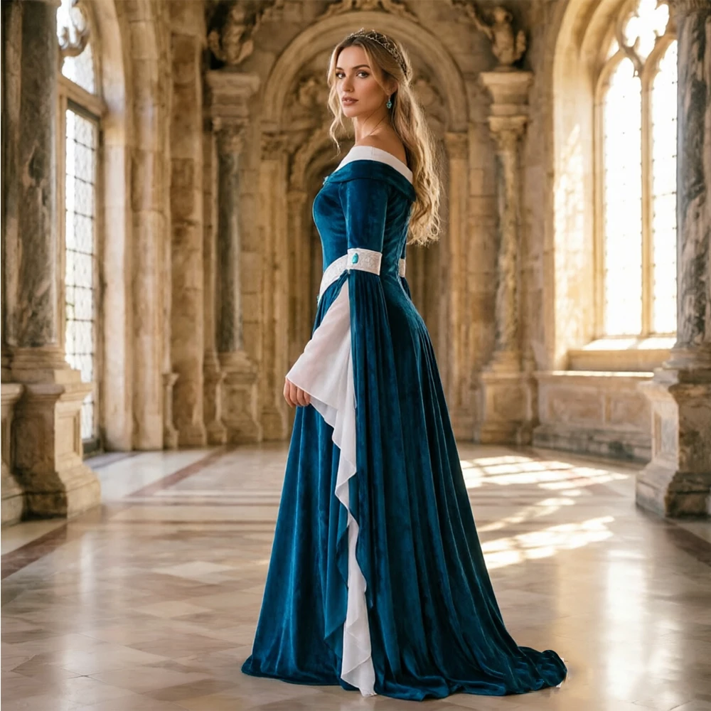 Medieval Renaissance Dress Women - 중세 르네상스 엘프 스타일 드레스 오프숄더
