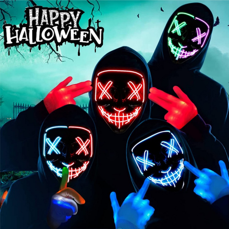 Led Purge Mask Halloween - 무서운 할로윈 코스프레 라이트업 퍼지 마스크