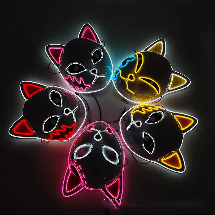 Led Purge Mask Halloween - 일본 애니메이션 악마 여우 마스크 코스프레
