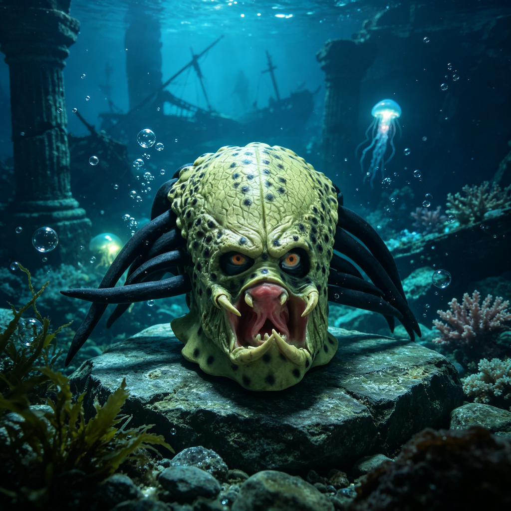 Latex Alien Mask Realistic - 리얼리스틱 프레데터 풀 헤드 마스크 외계인