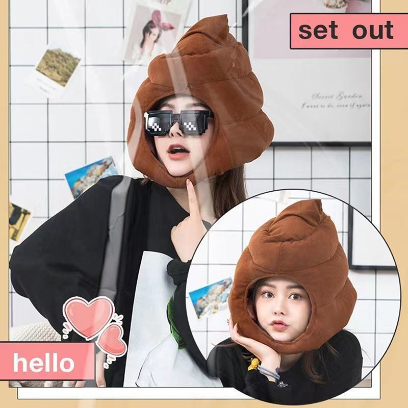 Fake Poop Gag Gift - 창의적인 귀여운 똥 모양 플러시 모자