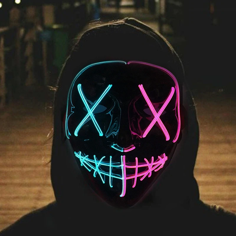 Led Purge Mask Halloween - 할로윈 빛나는 무서운 얼굴 마스크, 빛나는