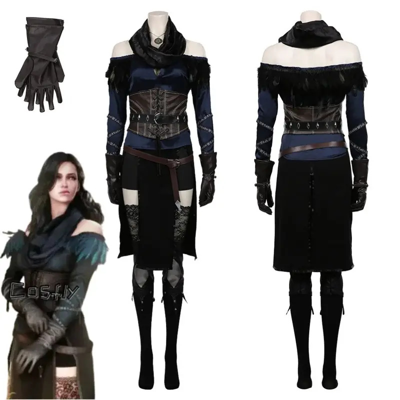Medieval Renaissance Dress Women - Yennefer 코스프레 판타지아 의상 변장 여성용