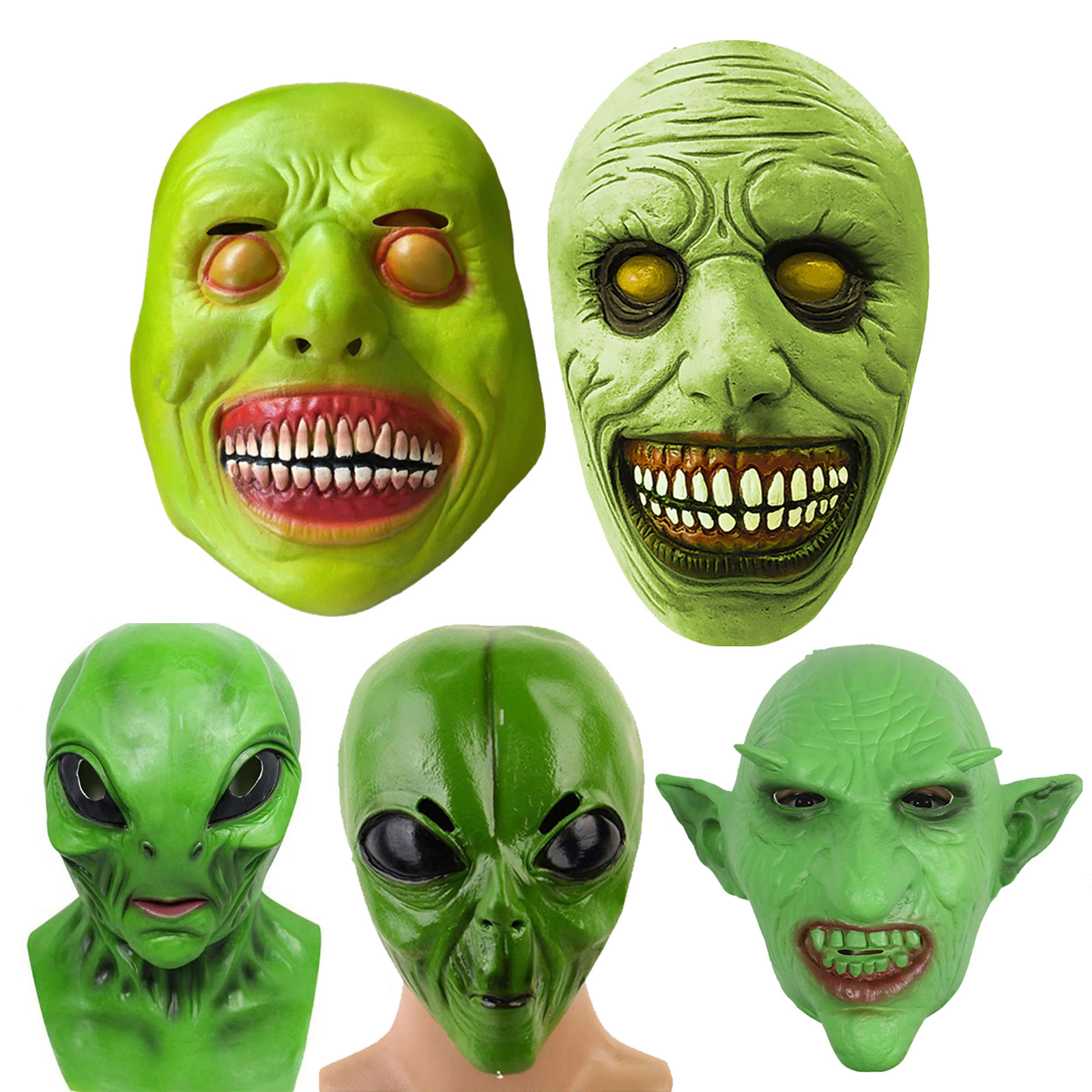Latex Alien Mask Realistic - 할로윈 외계인 마스크 현실적인 제노모프 UFO