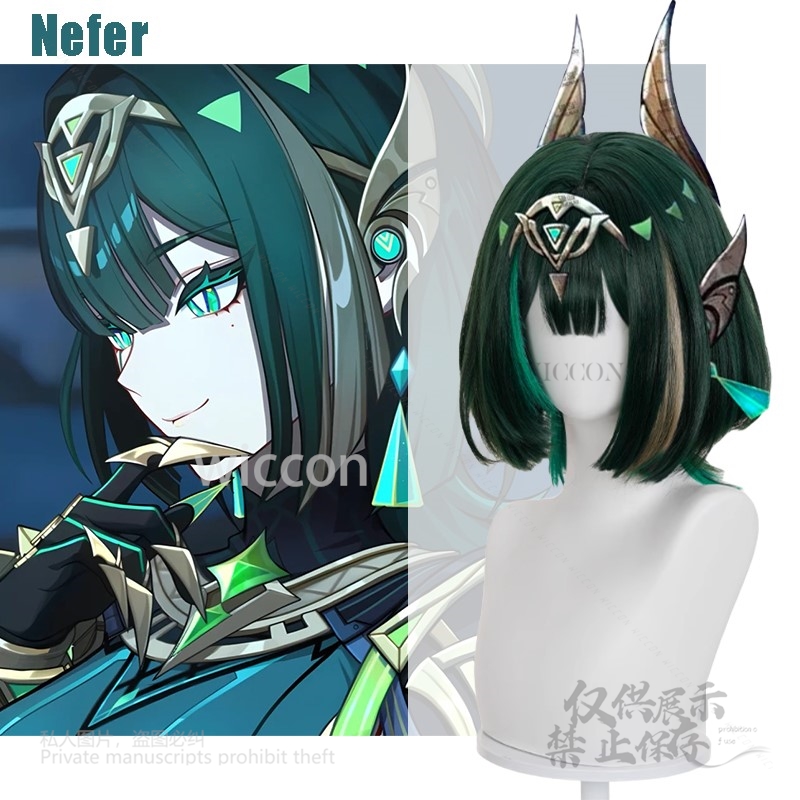 Anime Cosplay Wig Heat Resistant - 애니메이션 게임 Genshin Impact 새로운 Nefer