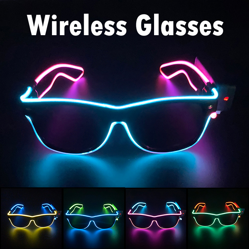 Glow In The Dark Party Glasses - 무선 쿨 LED 선글라스, 야광 파티용