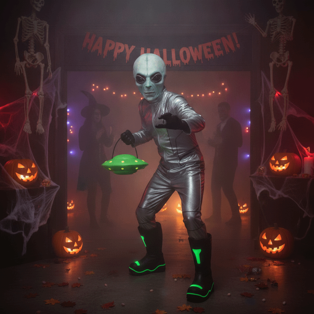 Latex Alien Mask Realistic - 라텍스 소재 외계인 마스크 녹색 외계인