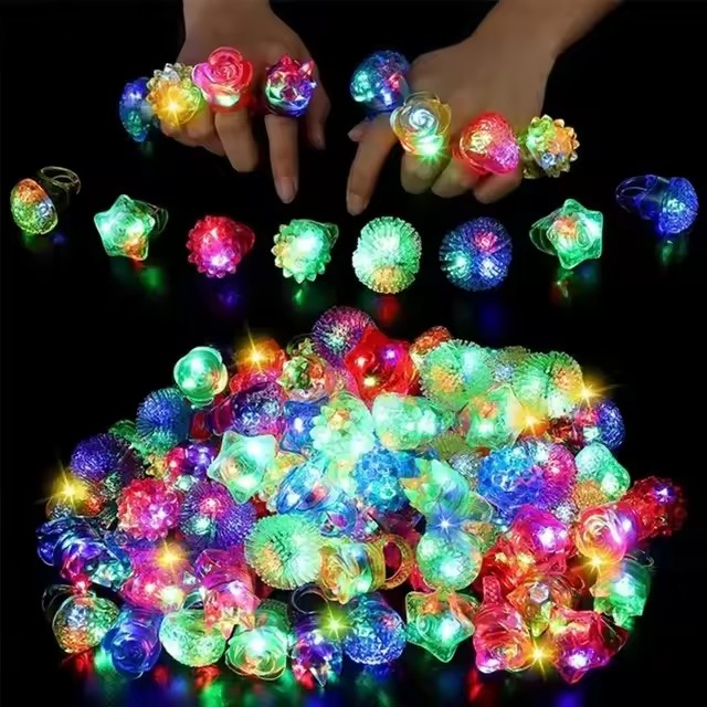10pcs 빛나는 반지 LED 라이트 업 빛나는 반지  - Glow In The Dark Party Glasses 리뷰 및 가격