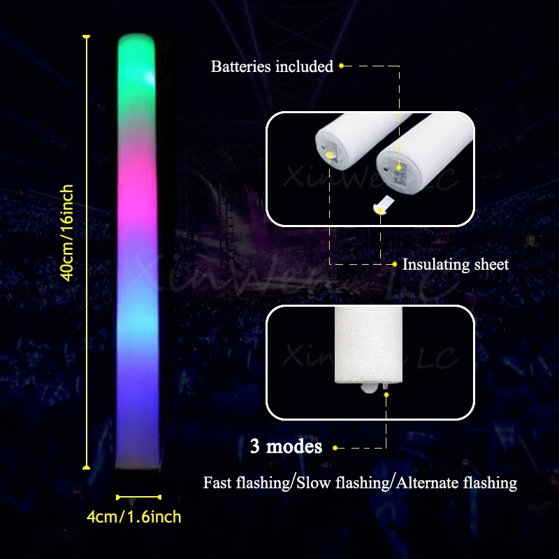 1/15/30개 다채로운 깜박이는 LED 폼 야광봉,  - Flashing Led Foam Sticks Party 리뷰 및 가격
