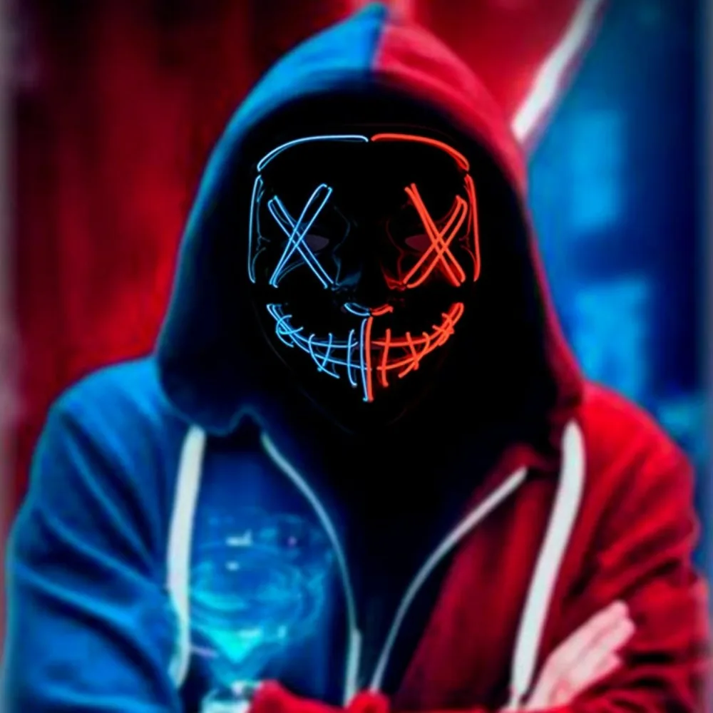 뜨거운 판매 할로윈 빛나는 무서운 얼굴 마스크 빛나는  - Led Purge Mask Halloween 리뷰 및 가격