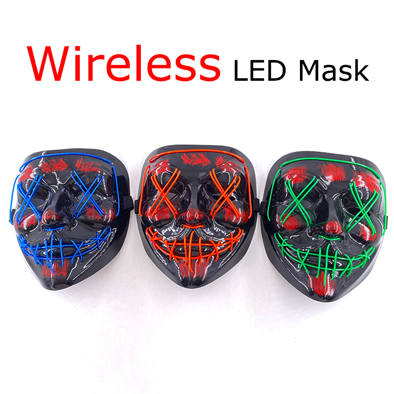 무선 네온 LED 퍼지 마스크 어둠 속에서 빛나는 코스 - Led Purge Mask Halloween 리뷰 및 가격