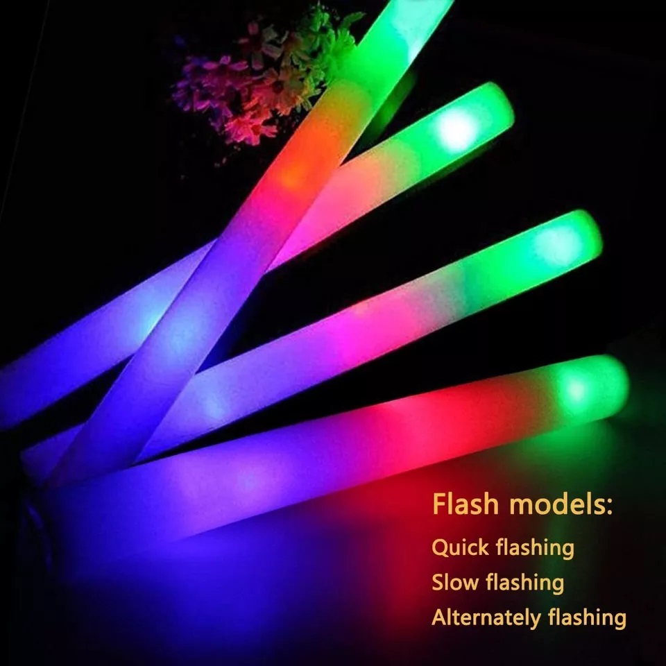 글로우 스틱 대량 100개 LED 라이트업 폼 스틱 3 - Flashing Led Foam Sticks Party 리뷰 및 가격