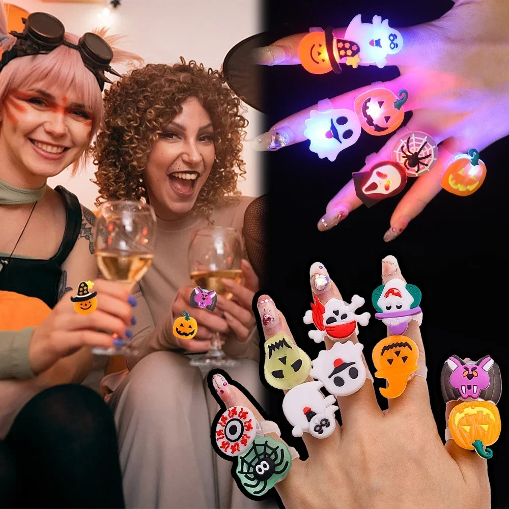 창의적인 할로윈 발광 반지, 귀여운 호박 유령 눈 유령 - Glow In The Dark Party Glasses 리뷰 및 가격