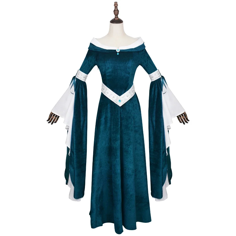 중세 르네상스 엘프 스타일 드레스 오프숄더 청록색 벨벳 - Medieval Renaissance Dress Women 리뷰 및 가격