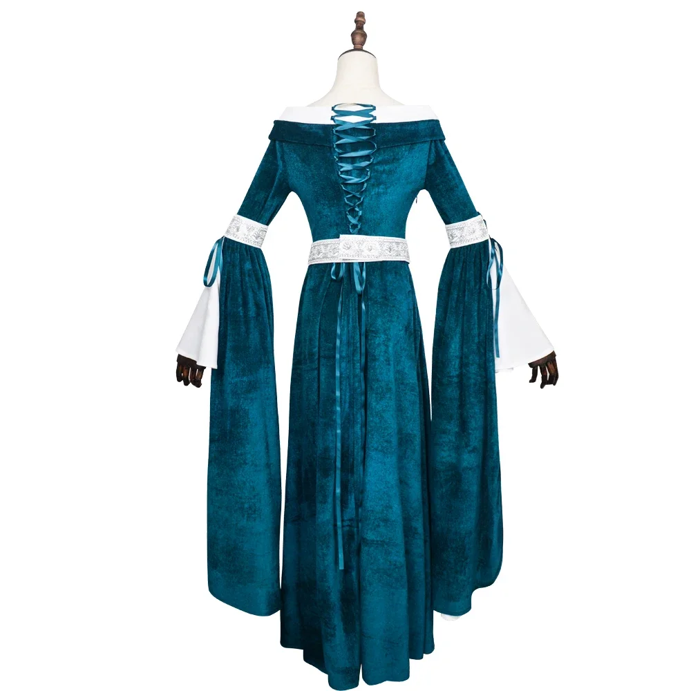 중세 르네상스 엘프 스타일 드레스 오프숄더 청록색 벨벳 - Medieval Renaissance Dress Women 리뷰 및 가격