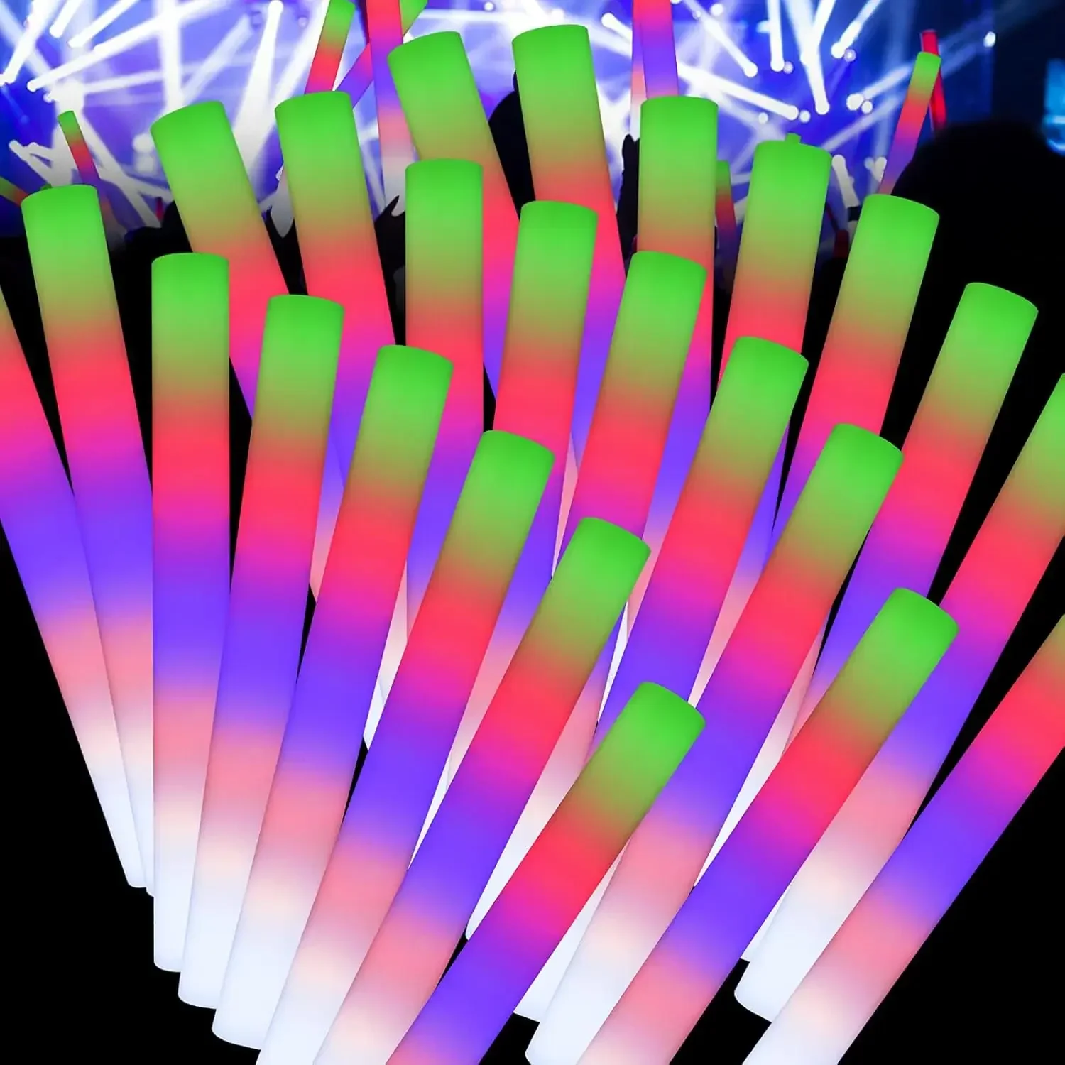 50개 LED 폼 글로우 스틱 크리스마스 웨딩용 3가지 - Flashing Led Foam Sticks Party 리뷰 및 가격