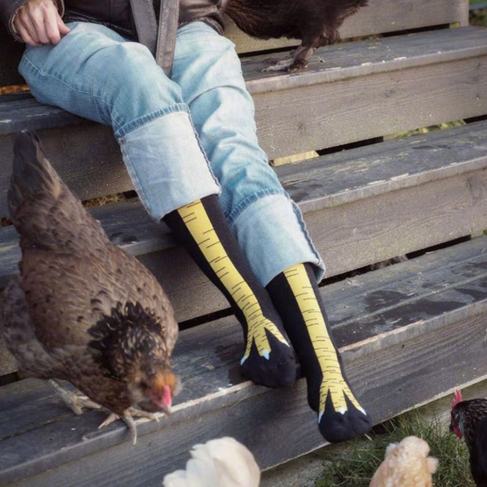 노벨티 코튼 하이 튜브 닭발 양말, 통기성, 하라주쿠  - Funny Chicken Leg Socks 리뷰 및 가격