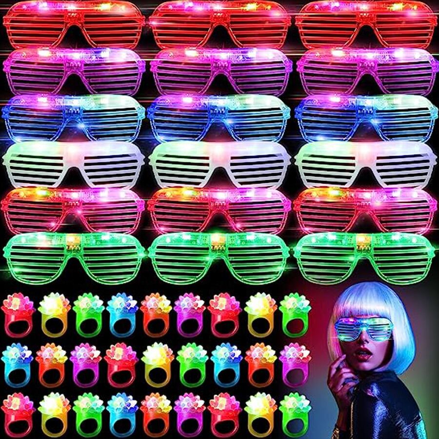 10-50PCS LED 안경 조명 안경 6 네온 색상  - Glow In The Dark Party Glasses 리뷰 및 가격