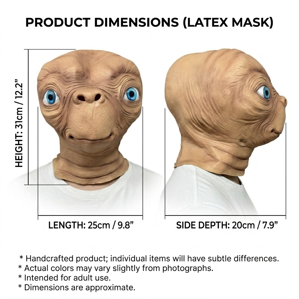 ET 외계인 라텍스 마스크 할로윈 카니발 파티 영화 E - Latex Alien Mask Realistic 리뷰 및 가격
