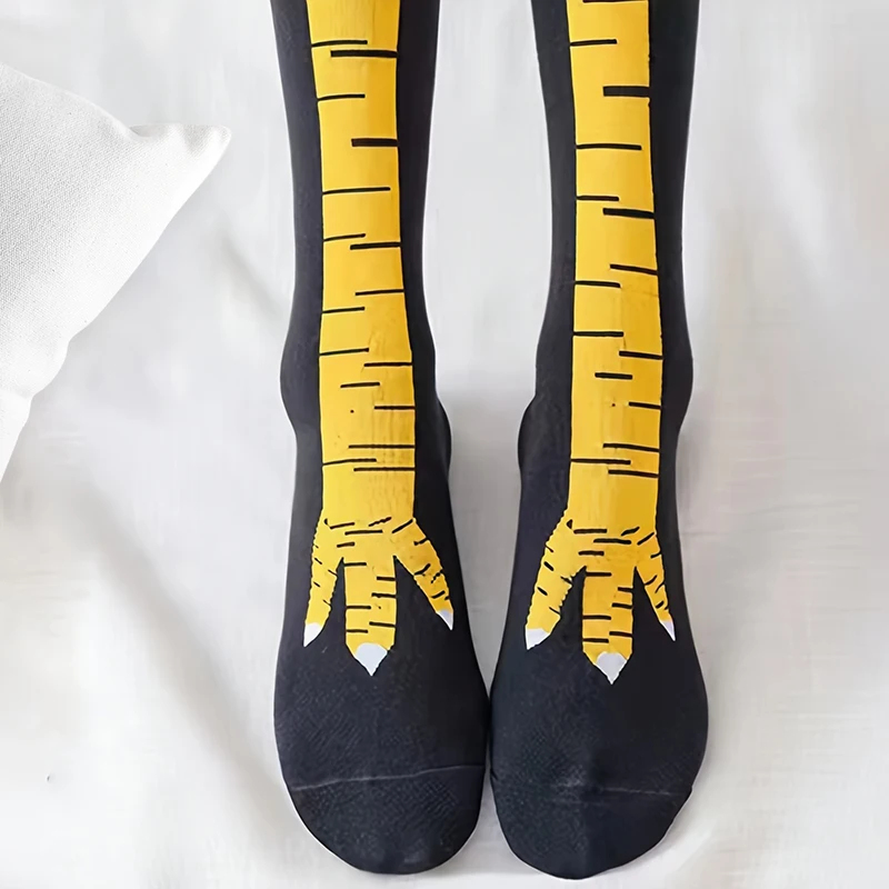 1/5/15켤레 여성용 니하이 양말 트렌디한 만화풍 재 - Funny Chicken Leg Socks 리뷰 및 가격