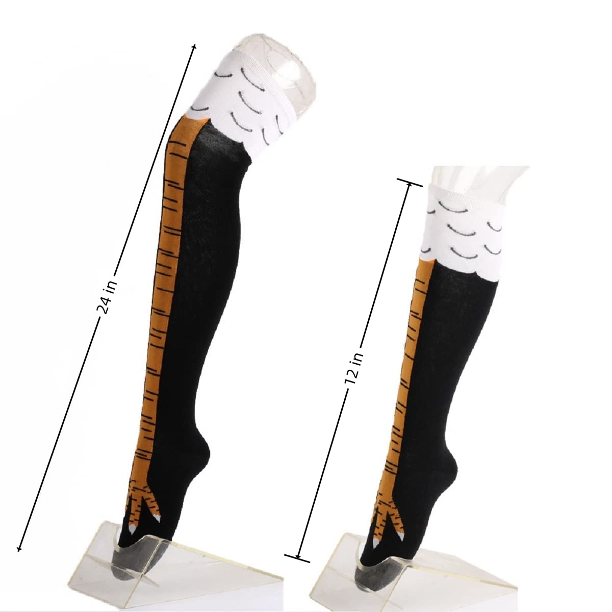 여성용 무릎 높이 양말, 트렌디 만화 재미있는 닭 발톱 - Funny Chicken Leg Socks 리뷰 및 가격