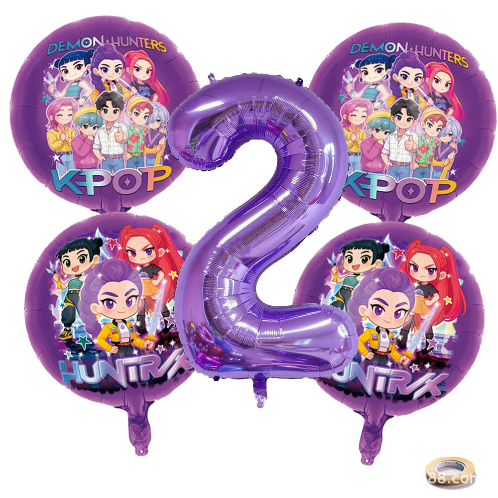 K P 포일 풍선 세트 걸그룹 1-9 숫자 보라색 별  - Party Supplies 리뷰 및 가격