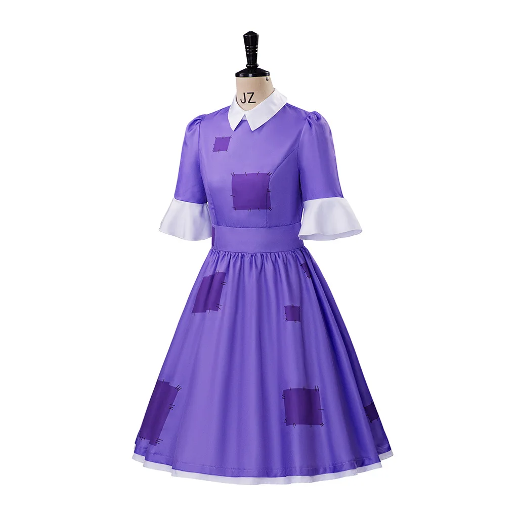서커스 잭스 코스프레 드레스 여성 보라색 패치 워크 짧 - Medieval Renaissance Dress Women 리뷰 및 가격