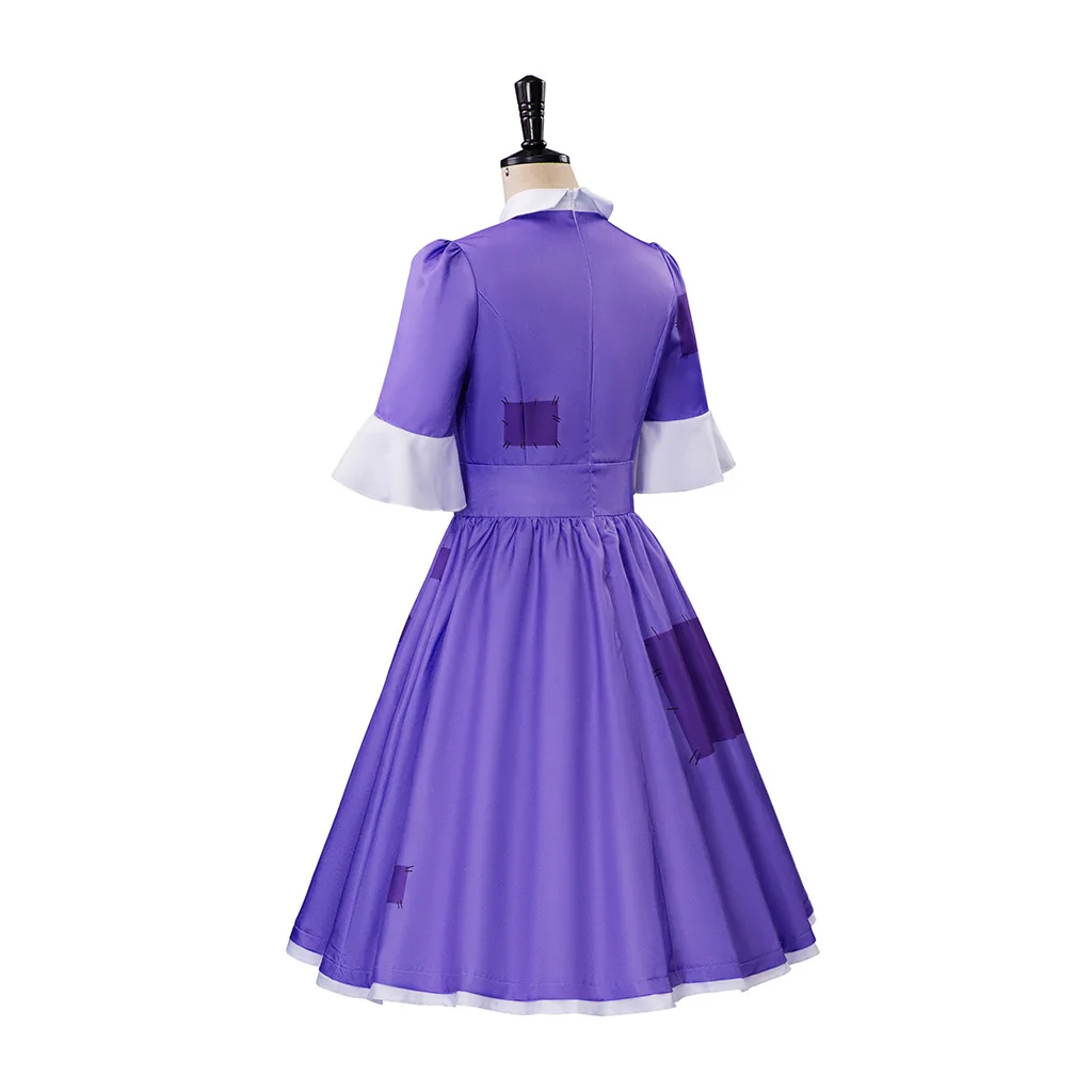 서커스 잭스 코스프레 드레스 여성 보라색 패치 워크 짧 - Medieval Renaissance Dress Women 리뷰 및 가격