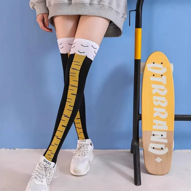 1/2켤레 치킨 발 모양 롱삭스 여성용 무릎 위 스타킹 - Funny Chicken Leg Socks 리뷰 및 가격
