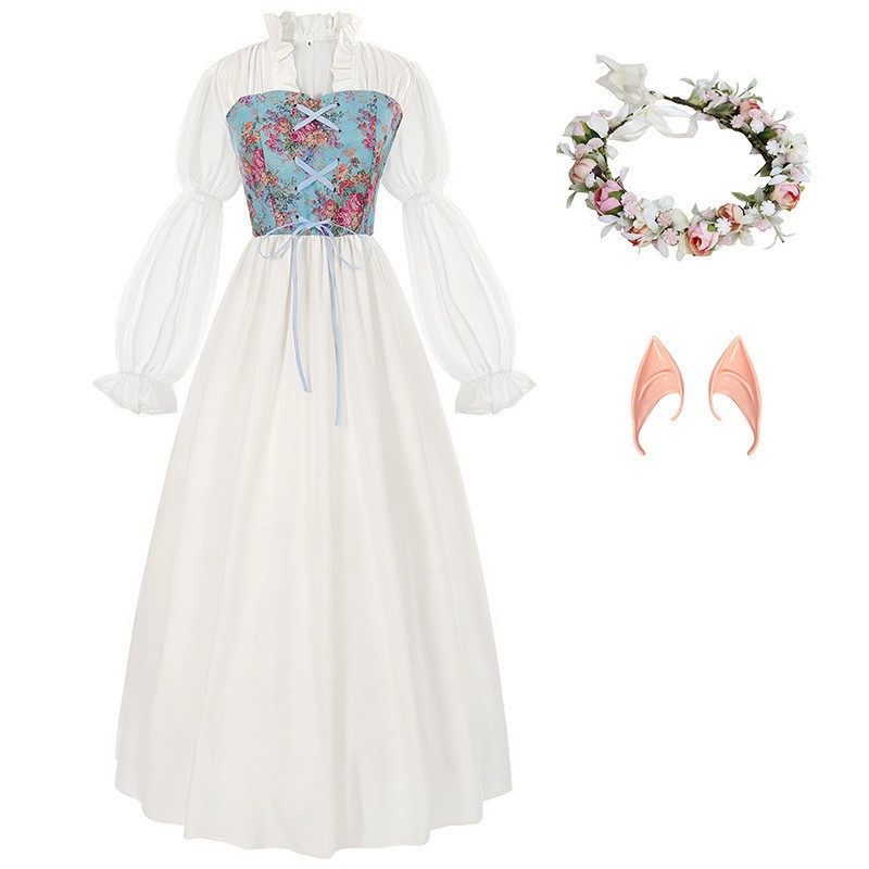 르네상스 스타일의 코르셋 허리 장식 드레스, 중세 시대 - Medieval Renaissance Dress Women 리뷰 및 가격