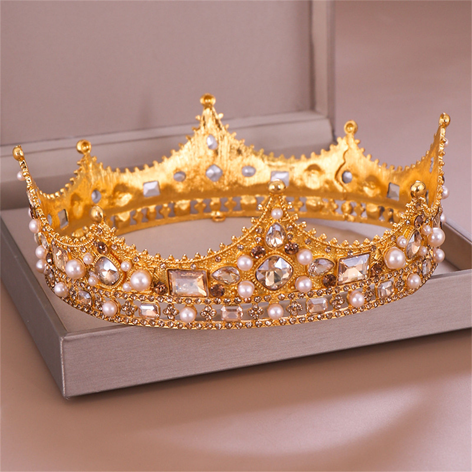 신부 왕관 라인스톤 티아라 바로크 헤어 액세서리 웨딩  - Party Supplies 리뷰 및 가격